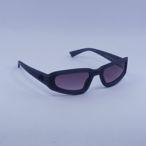 Gucci GG1787S 004 Sunglasses Milky Grey Cat Eye Frame, Violet Lenses - Picture 1 of 12